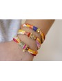 PULSERA LAZO TUBO KIMONO AMARILLO Y CORDÓN RETORCI