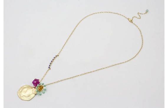 Collar cadena eslabón ovalado doarado mate cosido 