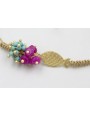 Pulsera hilo dorado con nudo serpiente, pez dorado