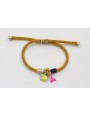 Pulsera cordón retorcido mostaza forrada con hilo 