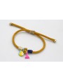 Pulsera cordón retorcido mostaza forrada con hilo 