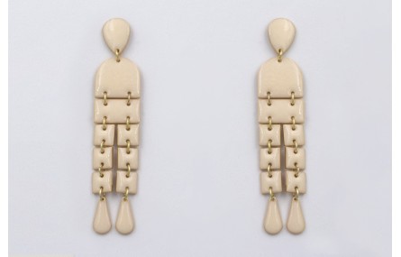 Pendientes perno gota, colgantes semi ovalo, cuadr