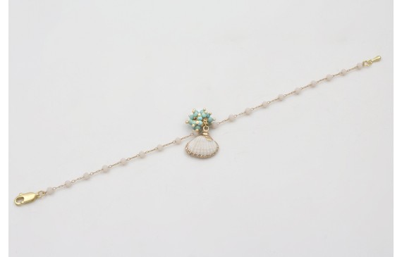 Pulsera cadena facetadas opal con burruño de bolas