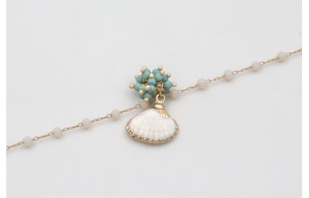 Pulsera cadena facetadas opal con burruño de bolas