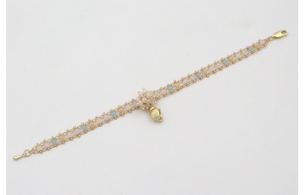 Pulsera cadena engarzada piedra con burruño faceta