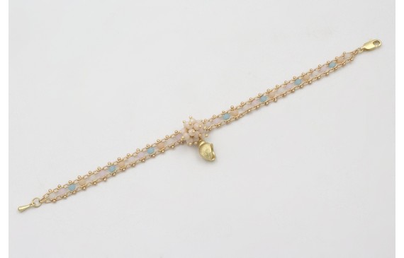 Pulsera cadena engarzada piedra con burruño faceta