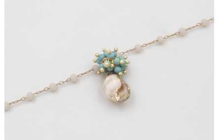 Pulsera cadena facetadas opal con burruño de bolas