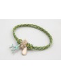 Pulsera nudo corredizo de driza verde y turquesa c