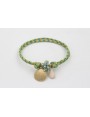 Pulsera nudo corredizo de driza verde y turquesa c