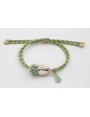 Pulsera de driza verde y turquesa con burruño bola