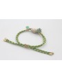 Pulsera de driza verde y turquesa con burruño bola