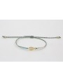 Pulsera micro driza azul, gris y oro con pez dorad