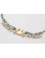 Pulsera micro driza azul, gris y oro con cangrejo 