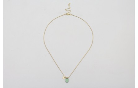 Collar cadena cordón dorada mate con daga turquesa