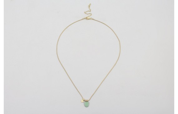 Collar cadena cordón dorada mate con daga turquesa