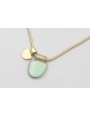 Collar cadena cordón dorada mate con daga turquesa