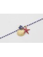 Pulsera cadena miyuki azulona con colgante concha,