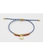 Pulsera de driza azul y dorado con nudo macramé do