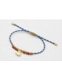 Pulsera de driza azul y dorado con nudo macramé do