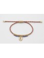 Pulsera de driza rojizo y rosa con nudo macramé do