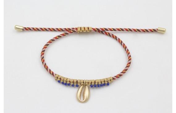 Pulsera de driza rojizo y rosa con nudo macramé do