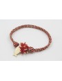 Pulsera nudo corredizo de driza rojiza y rosa con 