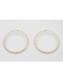 Pendientes maxi aro dorado con perlas naturles cos