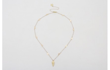 Collar cadena eslabón estrella con perla intercala