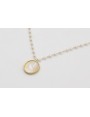 Collar cadena perlas con colgante disco doarado ma