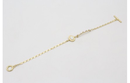 Pulsera cadena eslabón ovalado aplastado con entre