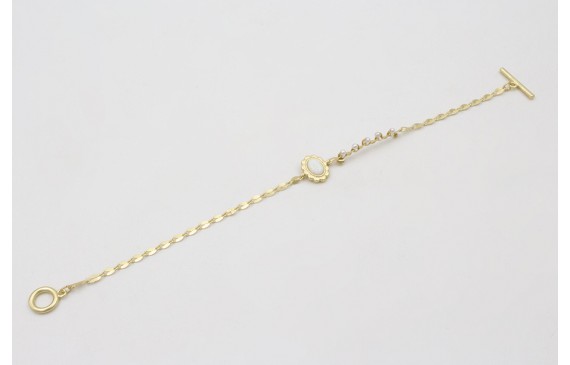 Pulsera cadena eslabón ovalado aplastado con entre