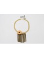 Choker cadena tira plana dorada mate con fleco cad