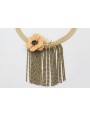Choker cadena tira plana dorada mate con fleco cad