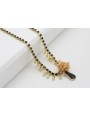 Collar cadena strass negro con gotas doradas mates