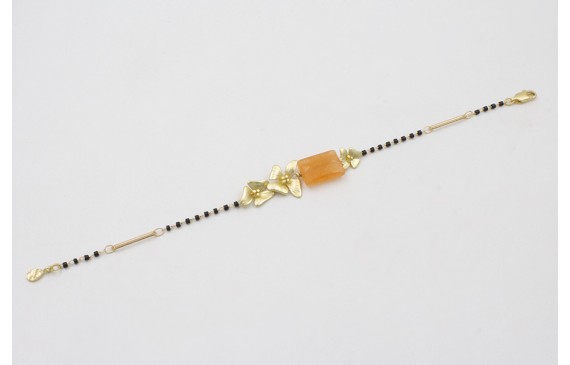 Pulsera cadena miyuki negro con eslabón alargado c