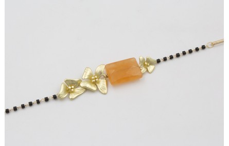 Pulsera cadena miyuki negro con eslabón alargado c