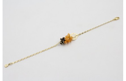 Pulsera cadena eslabón ovalado aplastado dorado am