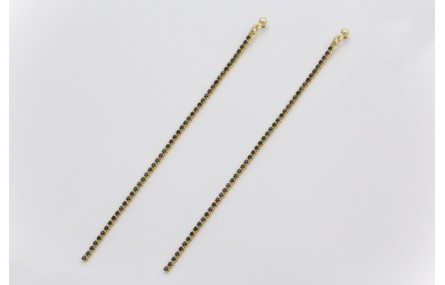 Pendientes perno bolita dorada mate con fleco cade