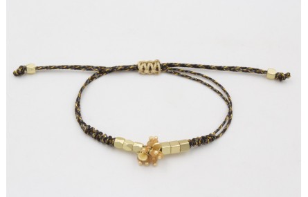 Pulsera nudo serpiente hilo micro driza negro, dor