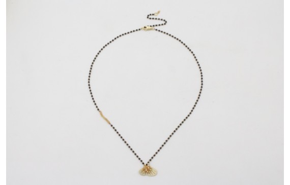 Collar cadena miyuki negra intercaladas bolitas me