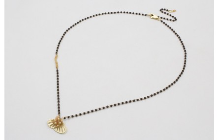 Collar cadena miyuki negra intercaladas bolitas me