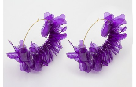 Pendientes aro grande dorado mate con lentejuelas 