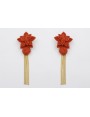 Pendientes flor abalorio coral con disco abalorio 