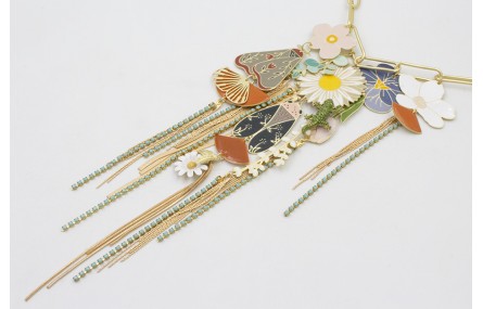 Collar cadena eslabón alargado grande con colgante