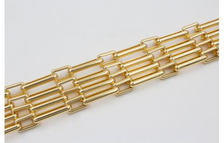 Choker varias vueltas cadena dorada eslabón rectan