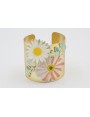 Brazalete con piezas esmaltadas, flor grande plana