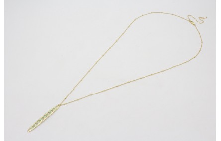 Collar cadena micro bola dorada mate con colgante 