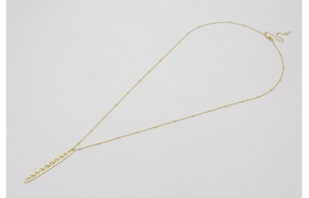 Collar cadena micro bola dorada mate con colgante 