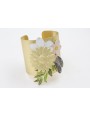 Brazalete con piezas esmaltadas, flor grande plana