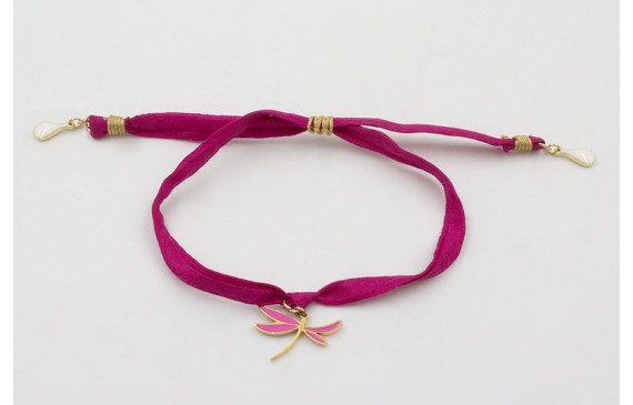 Pulsera acero inoxidable de cinta seda natural cos